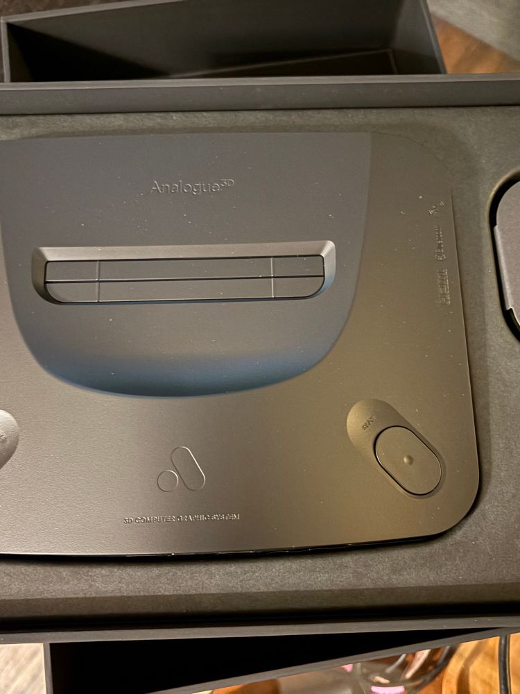 Black analogue 3d which looks like a Nintendo 64 more or less
