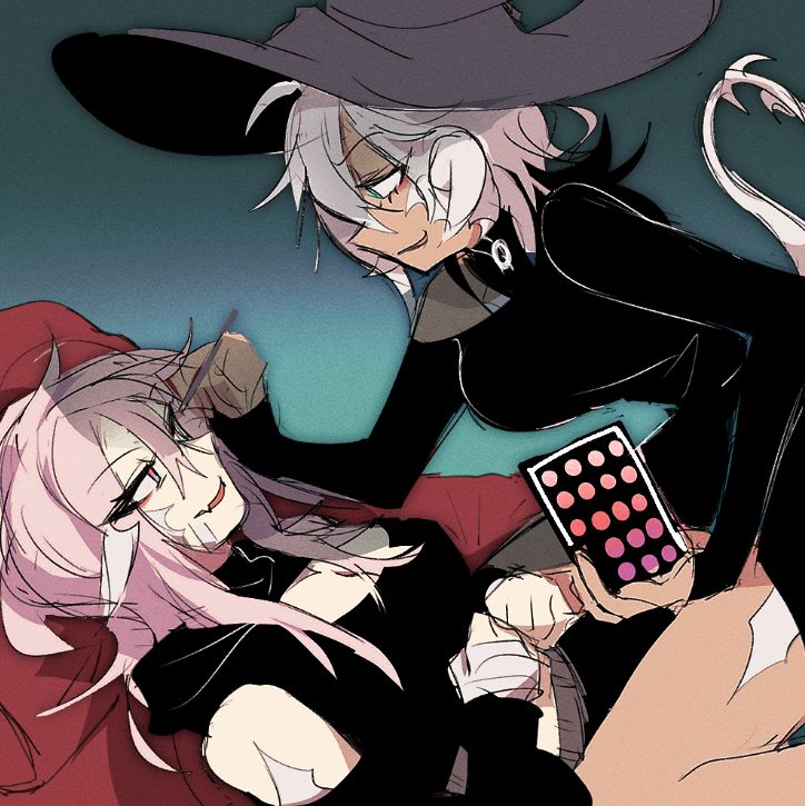 redraw of that lesbian makeup meme but with my oc verona and glaciers oc akai