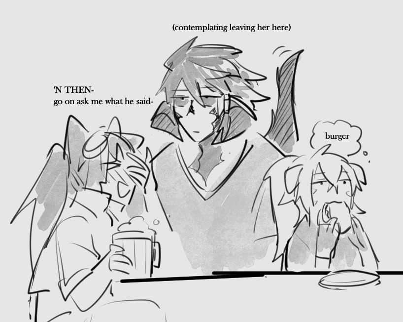 drunk z'attano, unamused dawa, burger hawu
