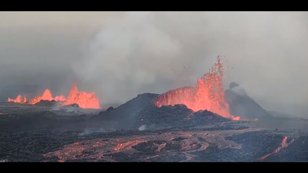 Sundhnúkagígaröð Volcano Eruption in Iceland - seen from Hagafell - Close up