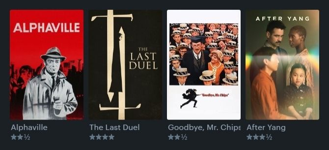 Last 4 films watched: alphaville, the last duel, goodbye Mr chips and after yang