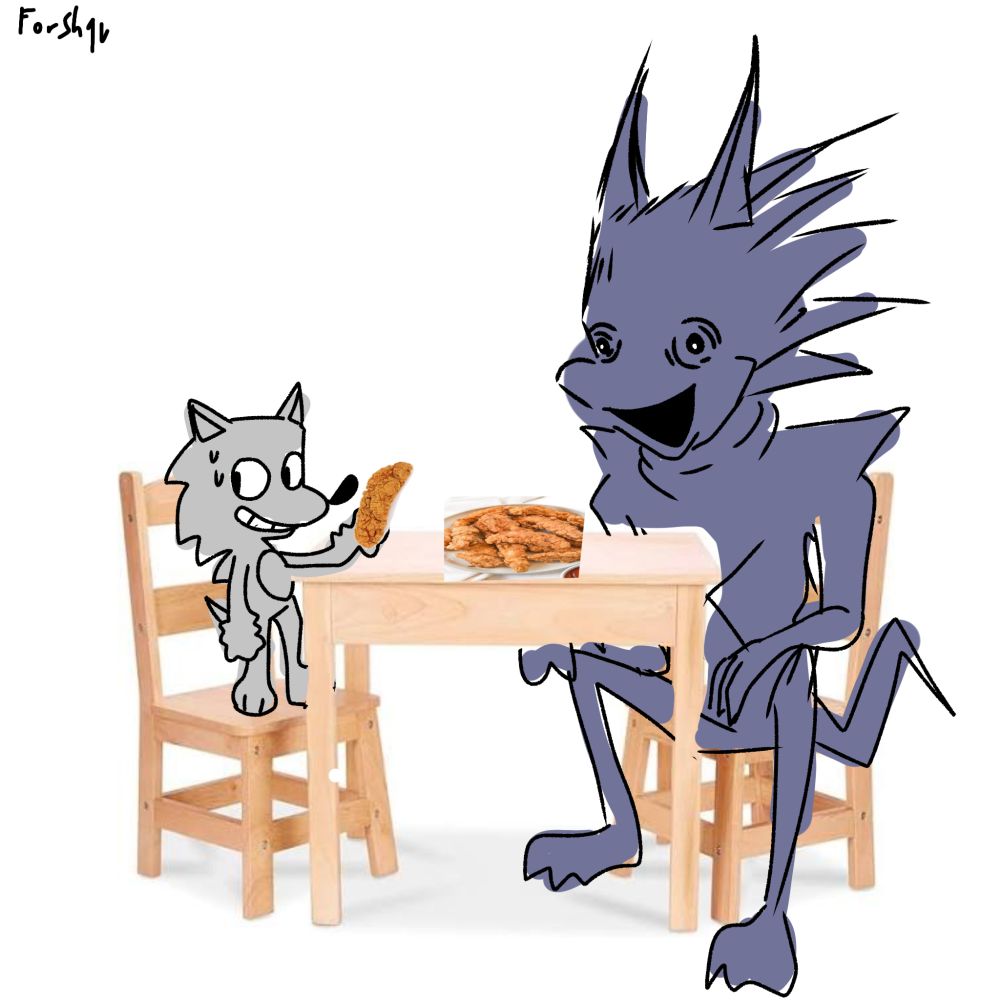 2017x and Lord X (internal form) eating chicken strips 