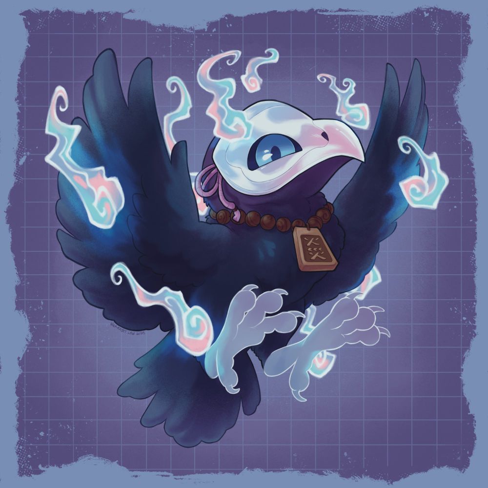 an example of one of my chibi commissions, featuring an avian character.