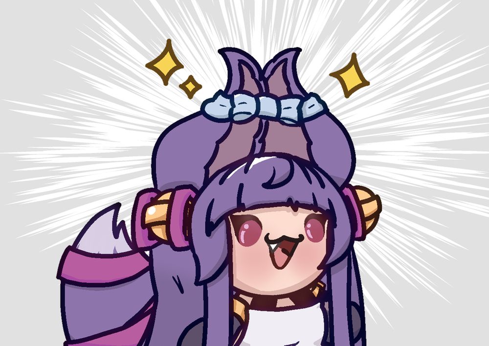 A small depiction of Yuel from Granblue Fantasy with a headband for skin care on her ears instead of her hair