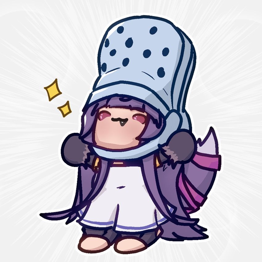 A small depiction of Yuel from Granblue Fantasy wearing a giant croc on her head as a hat