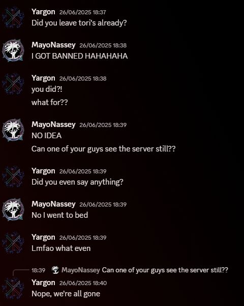 MayoNassey confirming their ban via DM's.