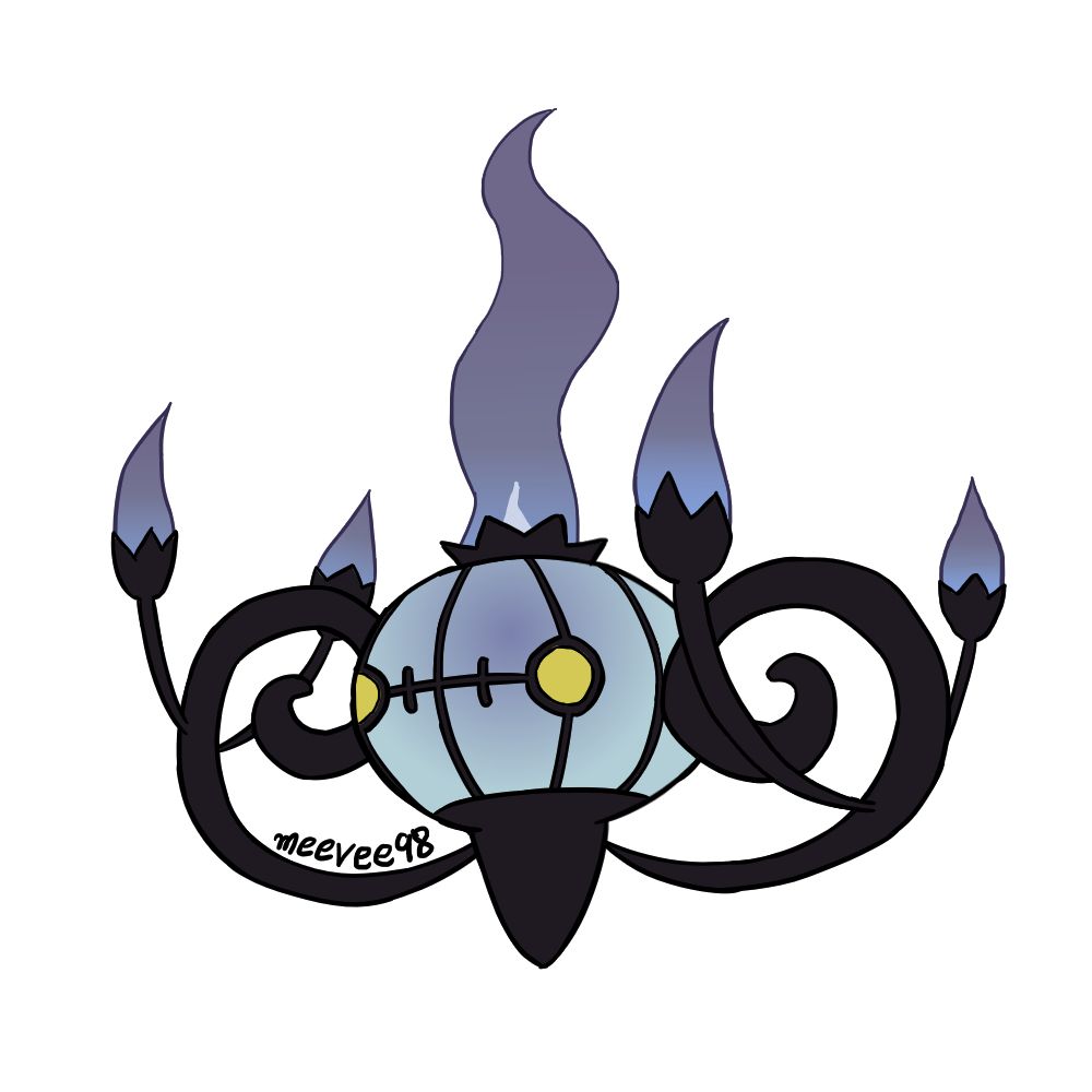 Ilustração do Pokémon Chandelure
