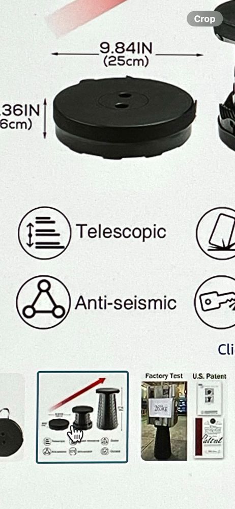 Folding seat, described as ‘anti-seismic’