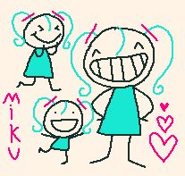 a stickfigure version of hatsune miku