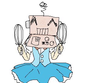 a drawing of a brand totally new npc (that's certainly not stat with a box on her head and two whisks) that is coming to regretevator