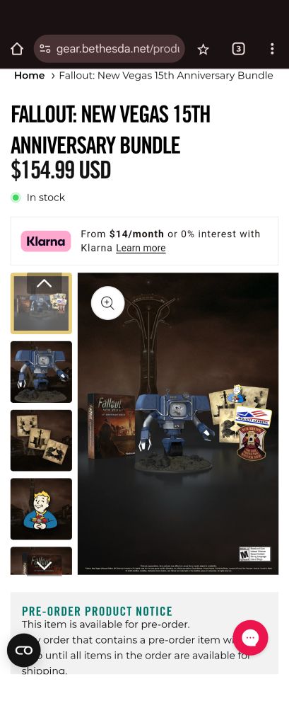 Fallout: New Vegas 15th Anniversary Bundle for over $150, including download code for the Steam version 