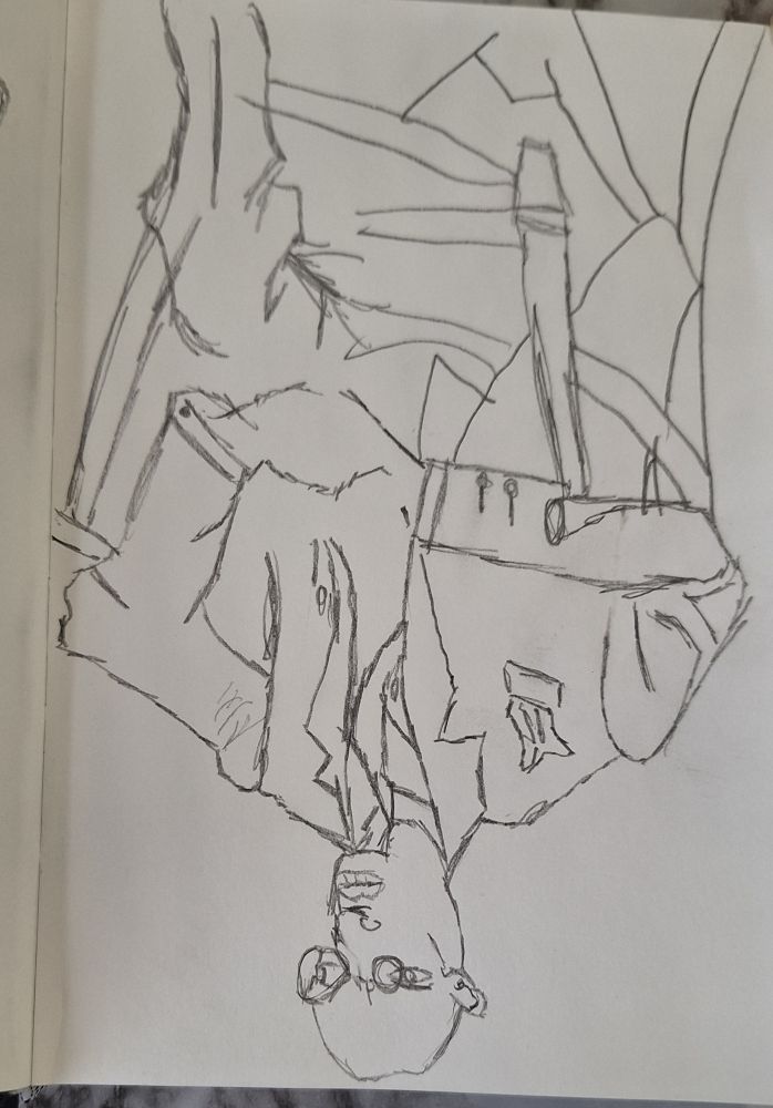 A replication of a Picasso drawing, done upside-down as an exercise 