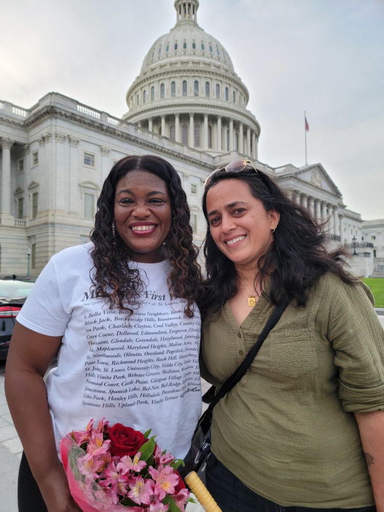 Rep. Cori Bush, and me, with the U.S. Capitol in the background