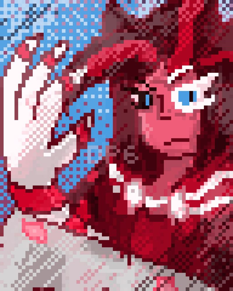 Red Velvet Cookie from cookie run kingdom, holding up his claw