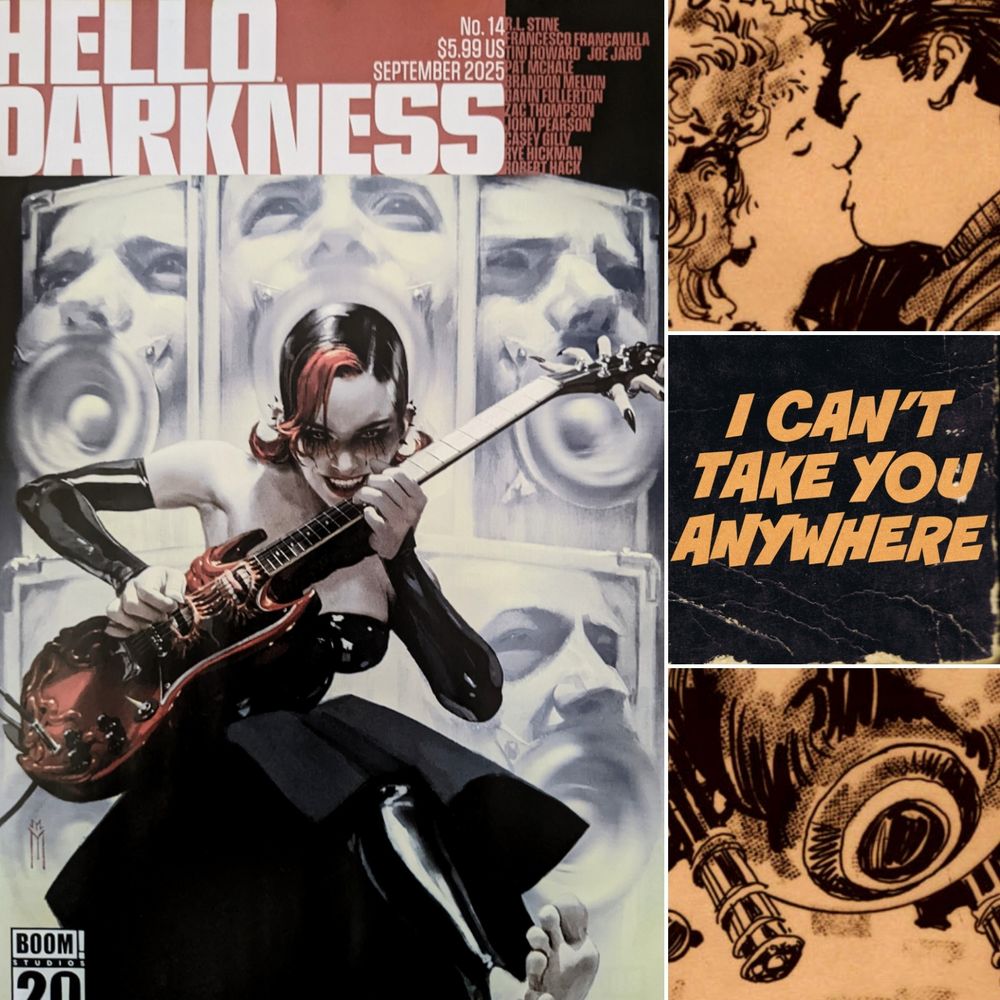 The cover of Hello Darkness #14, along with some cropped, out of context, faces from my regular feature: I CAN'T TAKE YOU ANYWHERE.