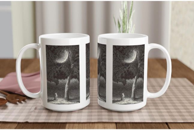 “Stopping By for a Rest and a Visit” 
15 oz ceramic mug 