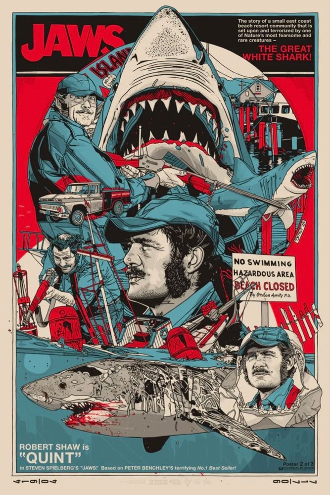 Jaws Quint poster from Tyler Stout 