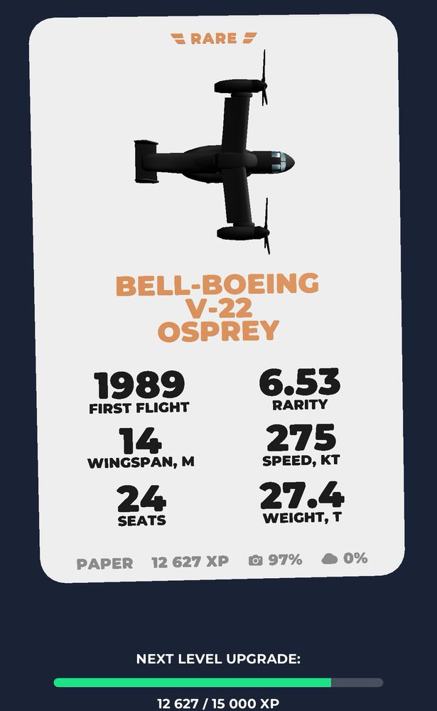 Bell v-22 Osprey tilt rotor transport