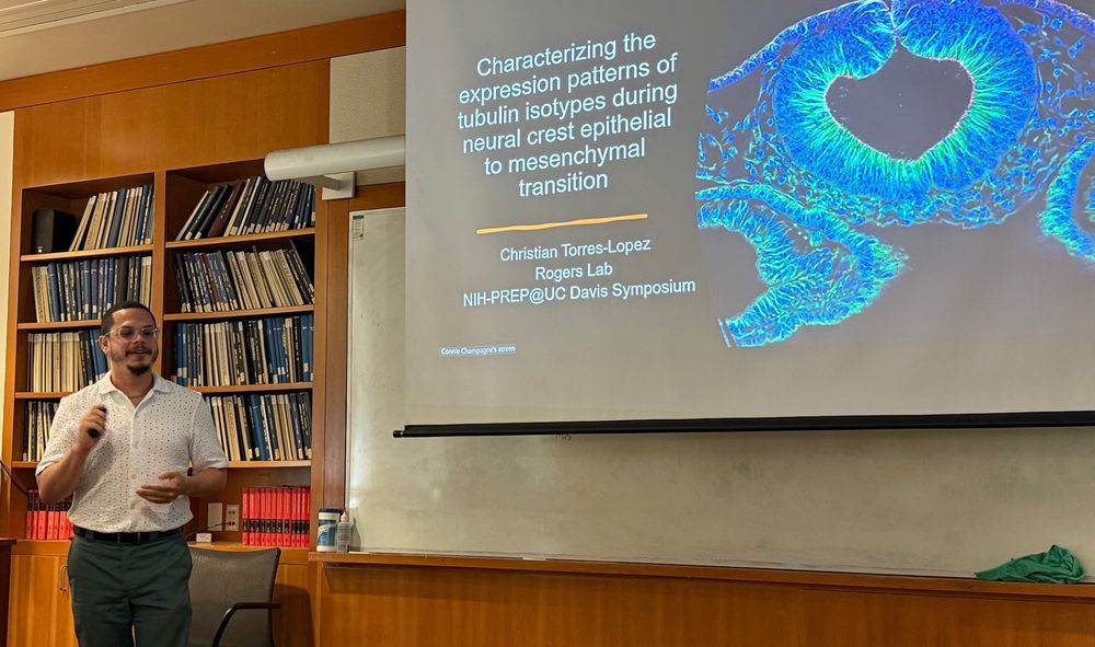 A PREP scholar standing in front of his final talk.