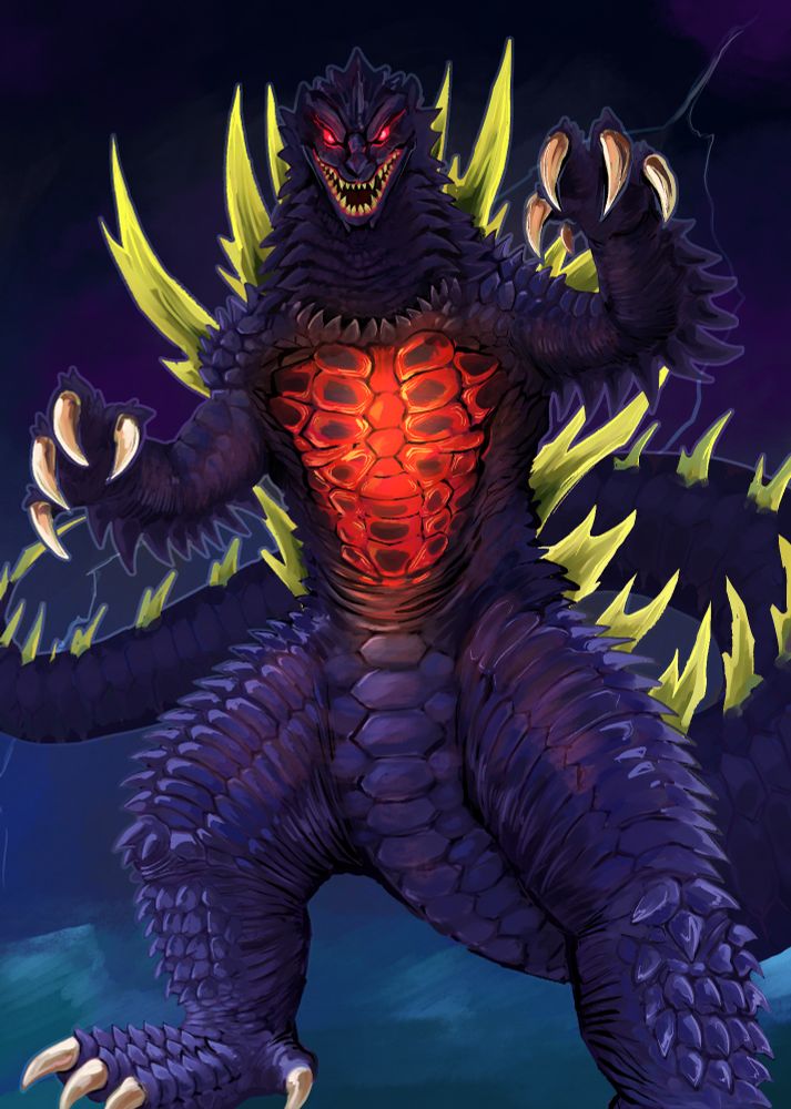 previous piece of godzilla art i did of the prototype design of final wars godzilla