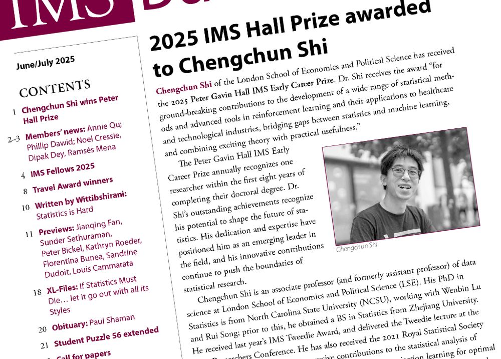 Cover of June/July 2025 issue of the IMS Bulletin