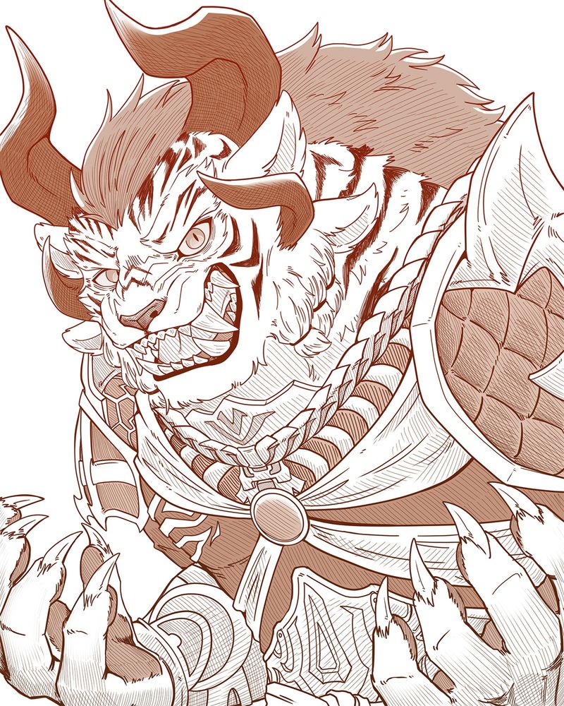 Sketch of Wulfric in a furious pose
