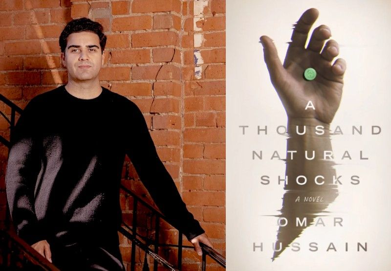Portrait of Omar Hussain on the left; his book cover on the right.