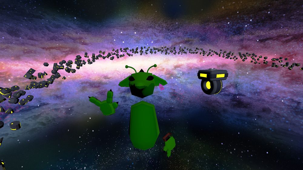 A low poly green alien kobold