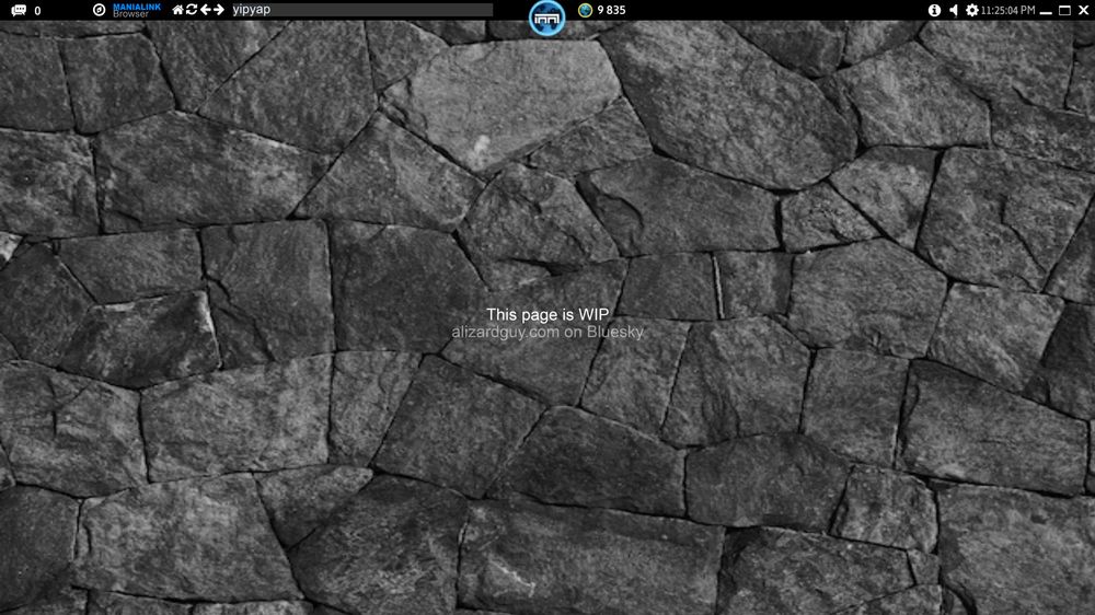 the words "this page is work in progress" over a low quality rock jpg