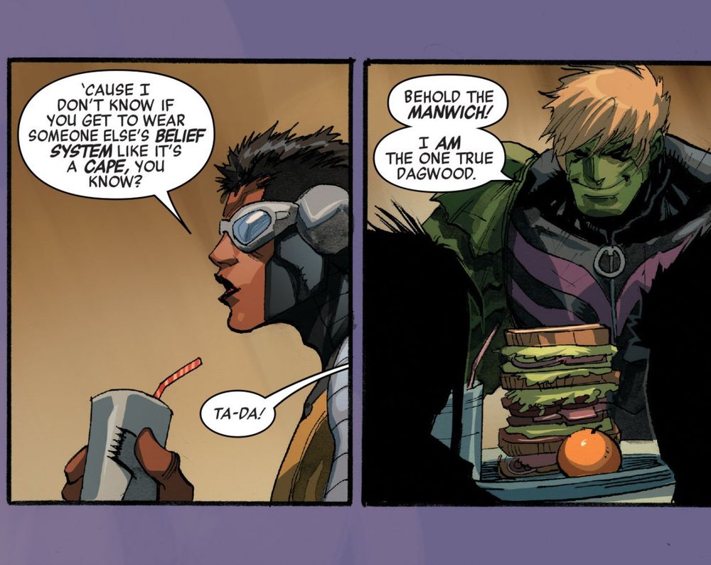 Power Man says you don't get to wear somebody else's belief as a cape. 