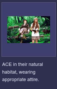 Thumbnail of the music duo ACE's promotional image, embedded in their XSW page. The caption reads "ACE in their natural habitat, wearing appropriate attire."