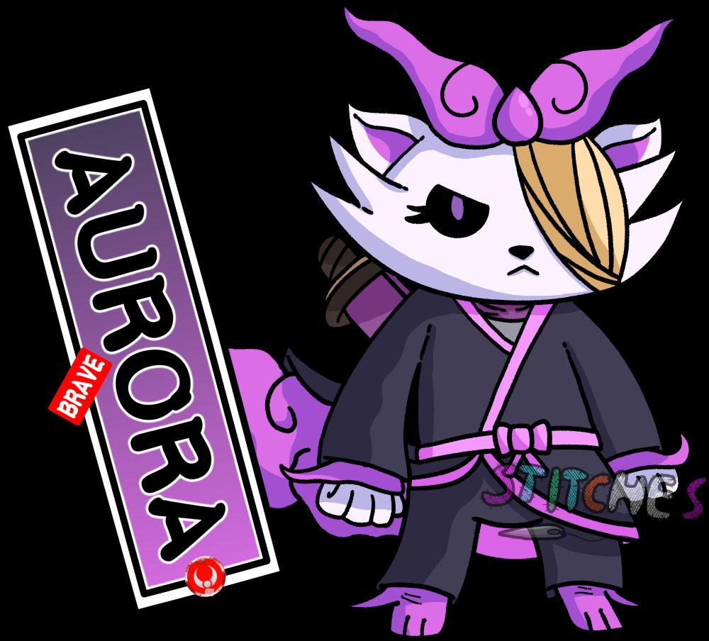 Aurora with nametag.