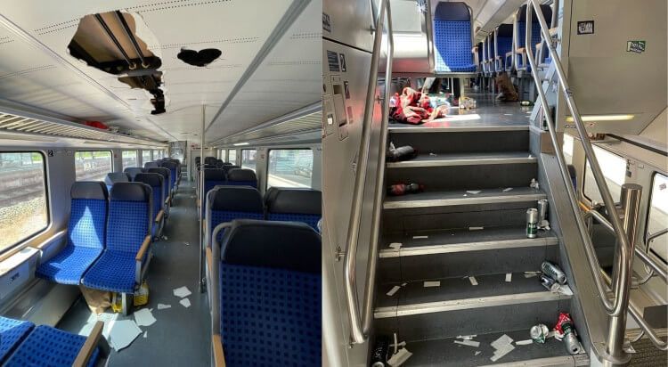 Altes Bild eines Zuges, der zerstört wurde (selbstverständlich nicht von mir)