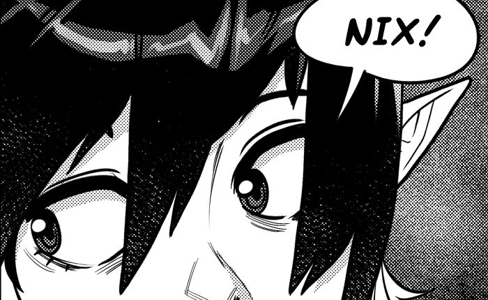 Kay looking worried and shouting out for Nix