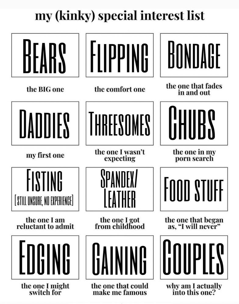 my (kinky) special interests