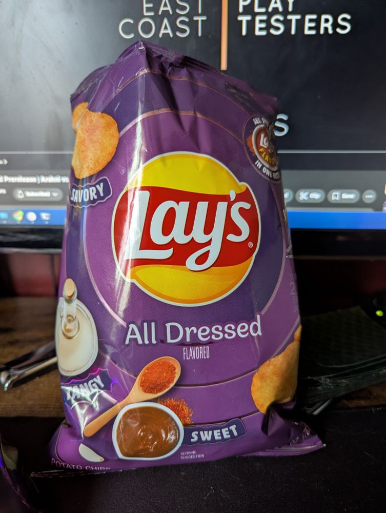 A bag of Lays All Dressed chips