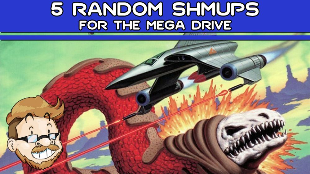 YouTube thumbnail for video about 5 random shoot-em-ups for the Mega Drive