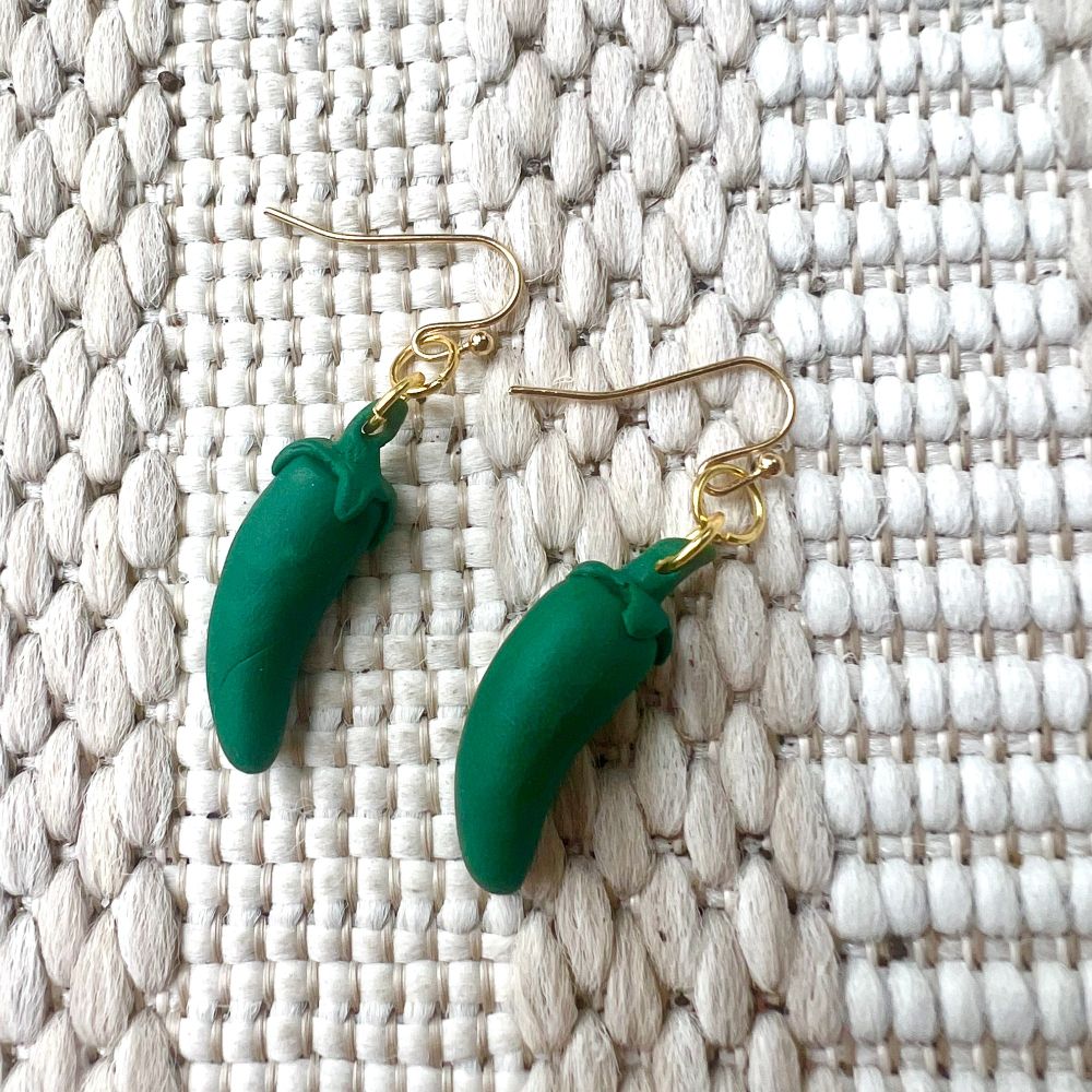 Jalapeño polymer clay earrings