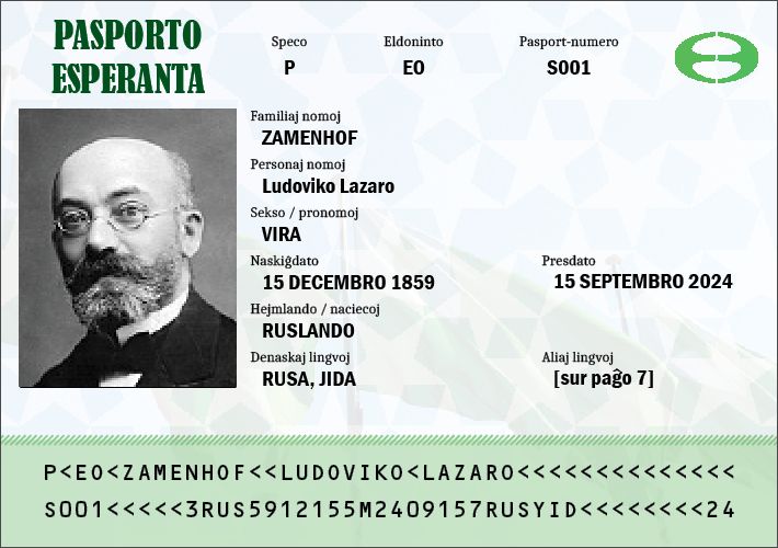 Figuro de fikcia «Pasporto Esperanta».