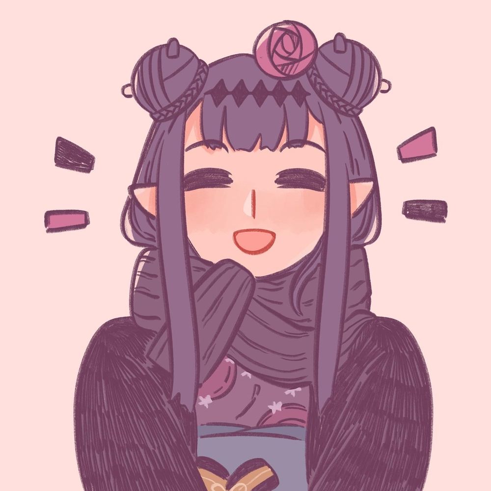 Portrait of Ninomae Ina from HoloEn smiling and looking happy on a light pink background 