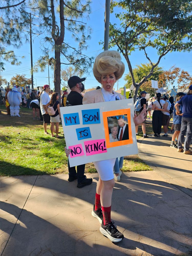 Person dressed as trump's mother. She did a good job of being terrifying. 