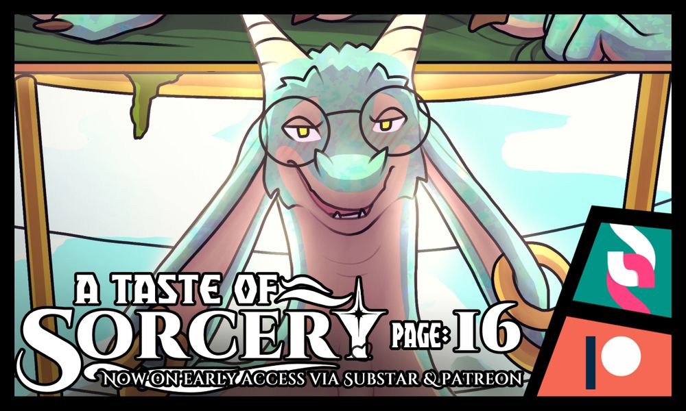 A taste of sorcery page. 16 now on early access via substar & patreon 