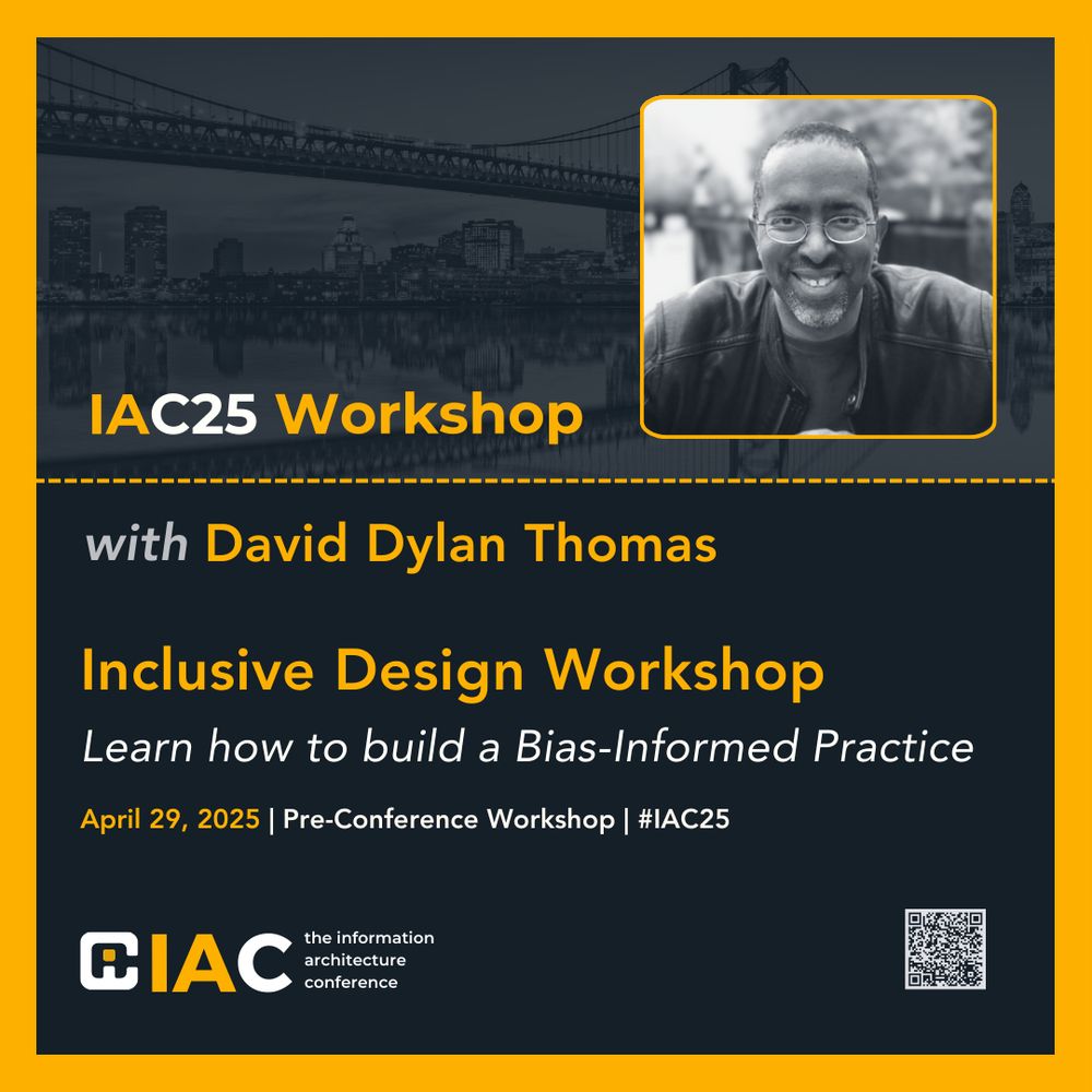 Inclusive Design Workshop with David Dylan Thomas on April 29, 2025 in PA, IAC25 Pre-Conference Workshop 