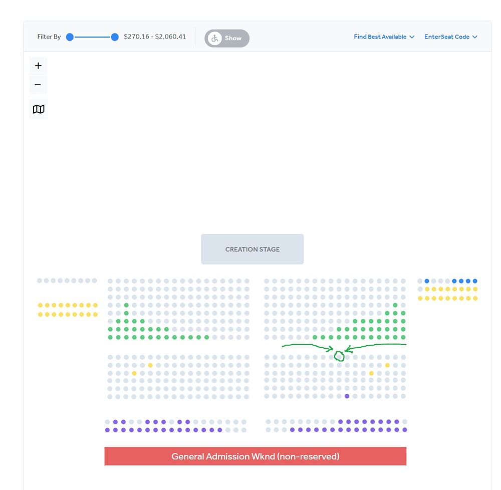 Seat J37 circled on the seating chart