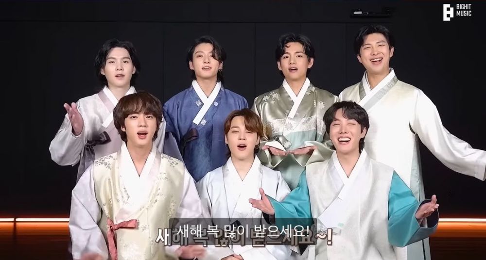 BTS wishing a Happy New Lunar Year