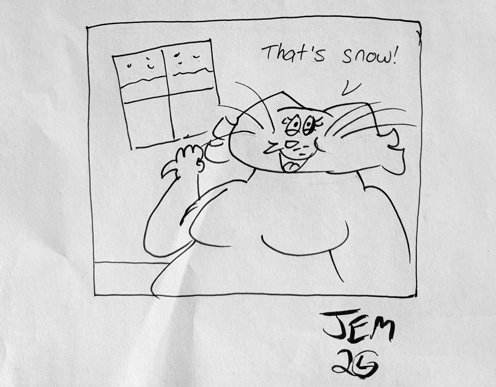 “It’s snow,” Frida points out to the viewer while the snow piles up higher.