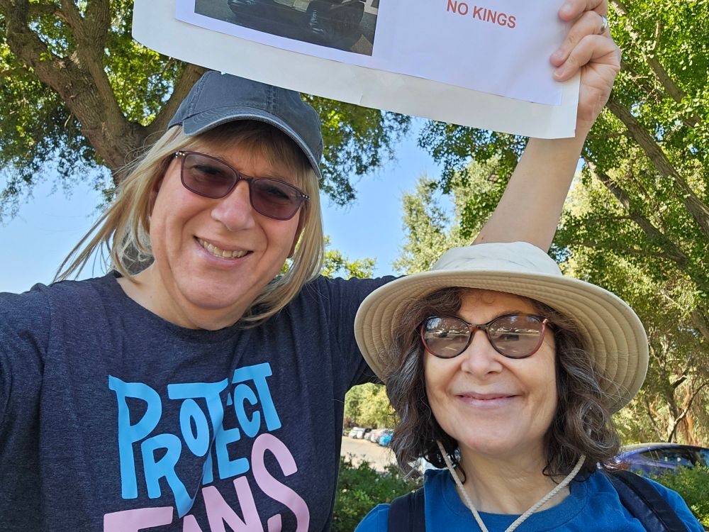 Two people at a protest.