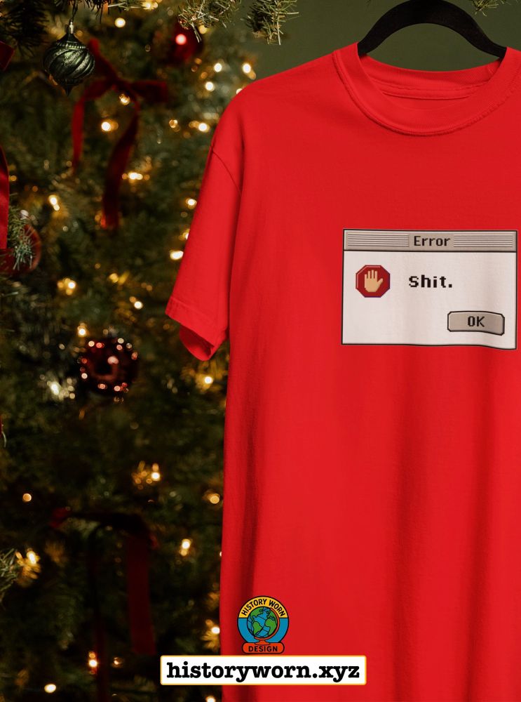 T shirt with Macintosh shit alert 