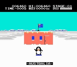 Screenshot do game Antartic Adventure do MSX
