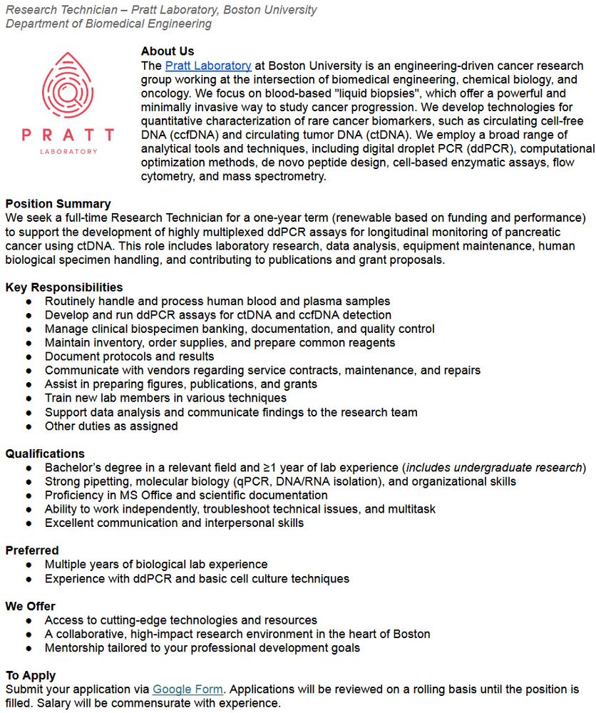 Screenshot of tech job description and responsibilities. Link to full ad is in post.